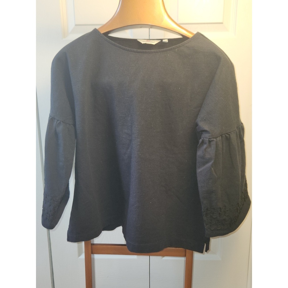 Vineyard Vines Women's Bell Sleeve Ric Rac knit Top In Jet Black Large